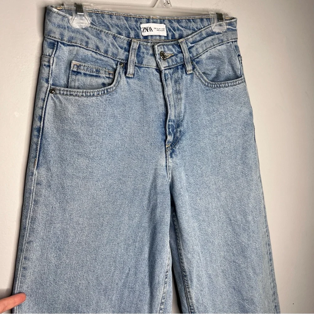 Zara Blue Wide-Leg Jeans - Picture 7 of 11